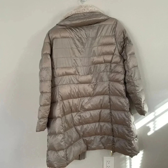 Michael kors champagne puffer jacket faux fur collar XL - Picture 3 of 11
